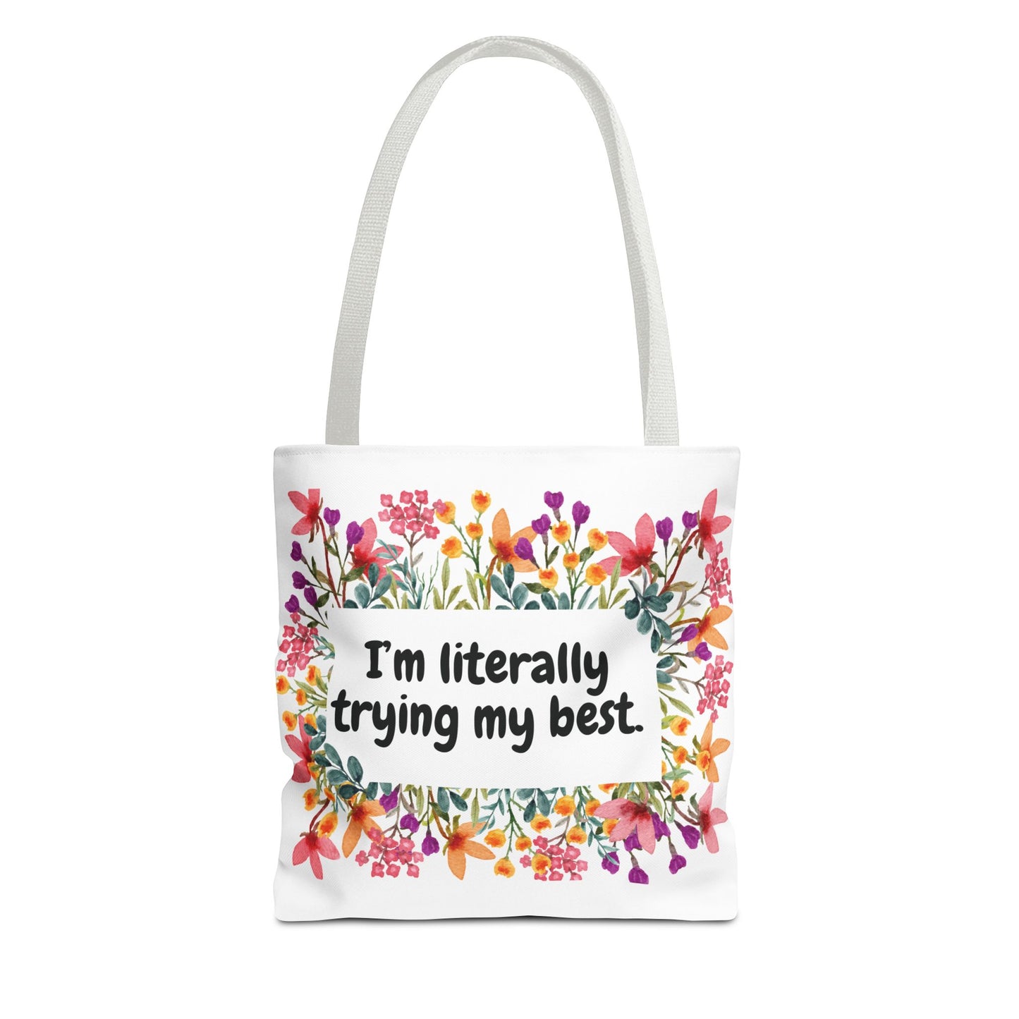 I'm Trying my Best Tote Bag, Eco-Friendly Shopping Bag, Gift for Students, Inspirational Everyday Carryall, Perfect for Celebrations