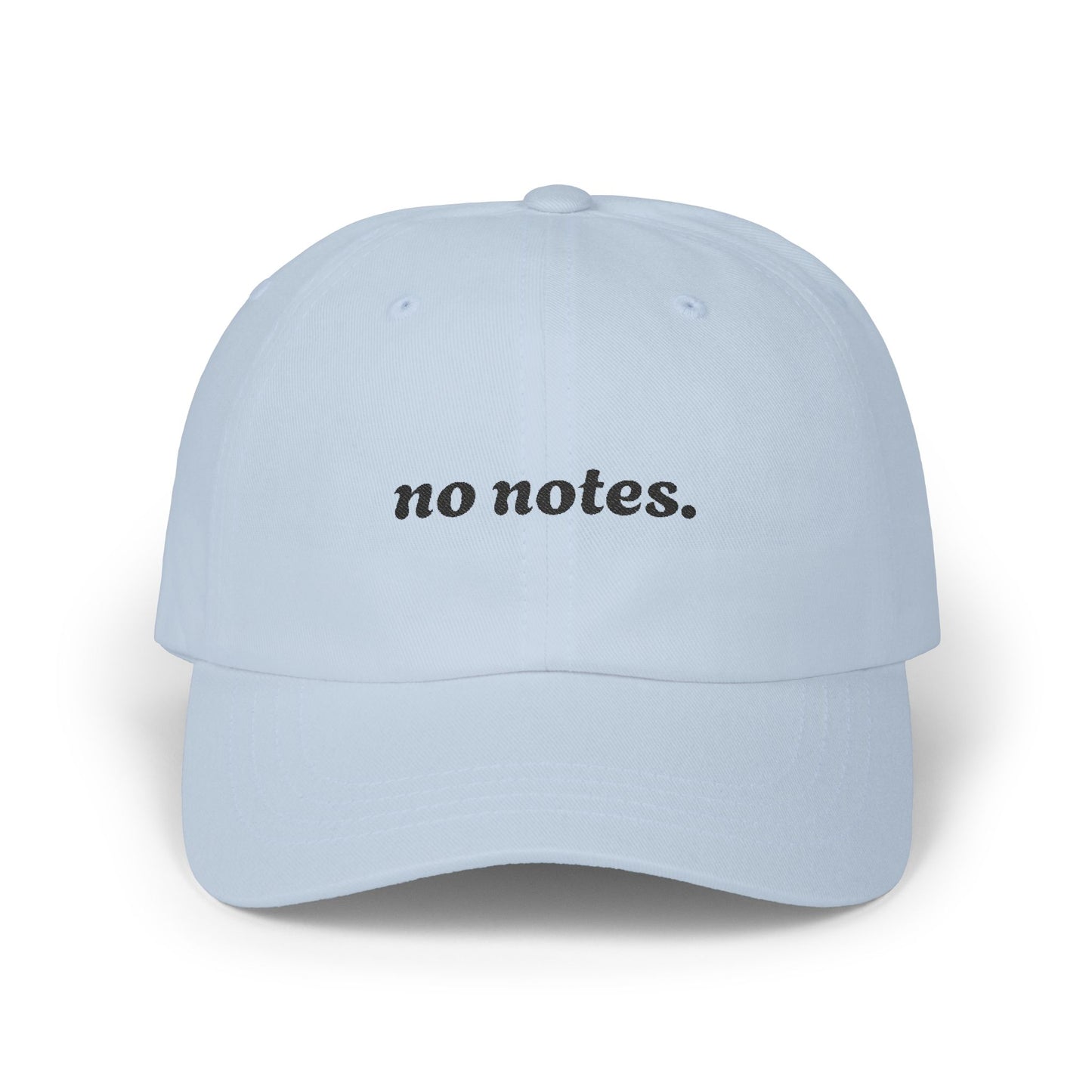 Classic Dad Cap with 'No Notes' Embroidery - Casual Style Hat for Lovers of New Girl, Gift for Humans, Everyday Wear, Birthdays