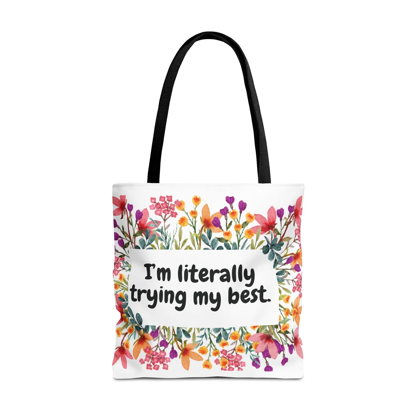 I'm Trying my Best Tote Bag, Eco-Friendly Shopping Bag, Gift for Students, Inspirational Everyday Carryall, Perfect for Celebrations