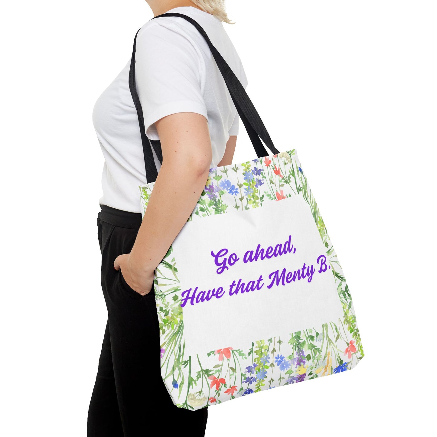 Floral Motivational Tote Bag, Inspirational Gift, Shopping Bag, Eco-Friendly, Spring Style, Unique Tote for Everyday Use