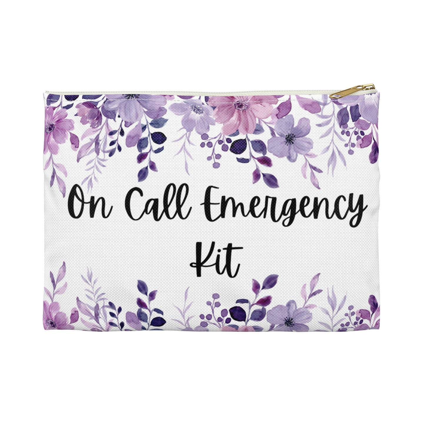 Floral "On Call Emergency Kit" Pouch, Travel Accessories, Makeup Organizer, Gift for Nurses, Health Care Essentials