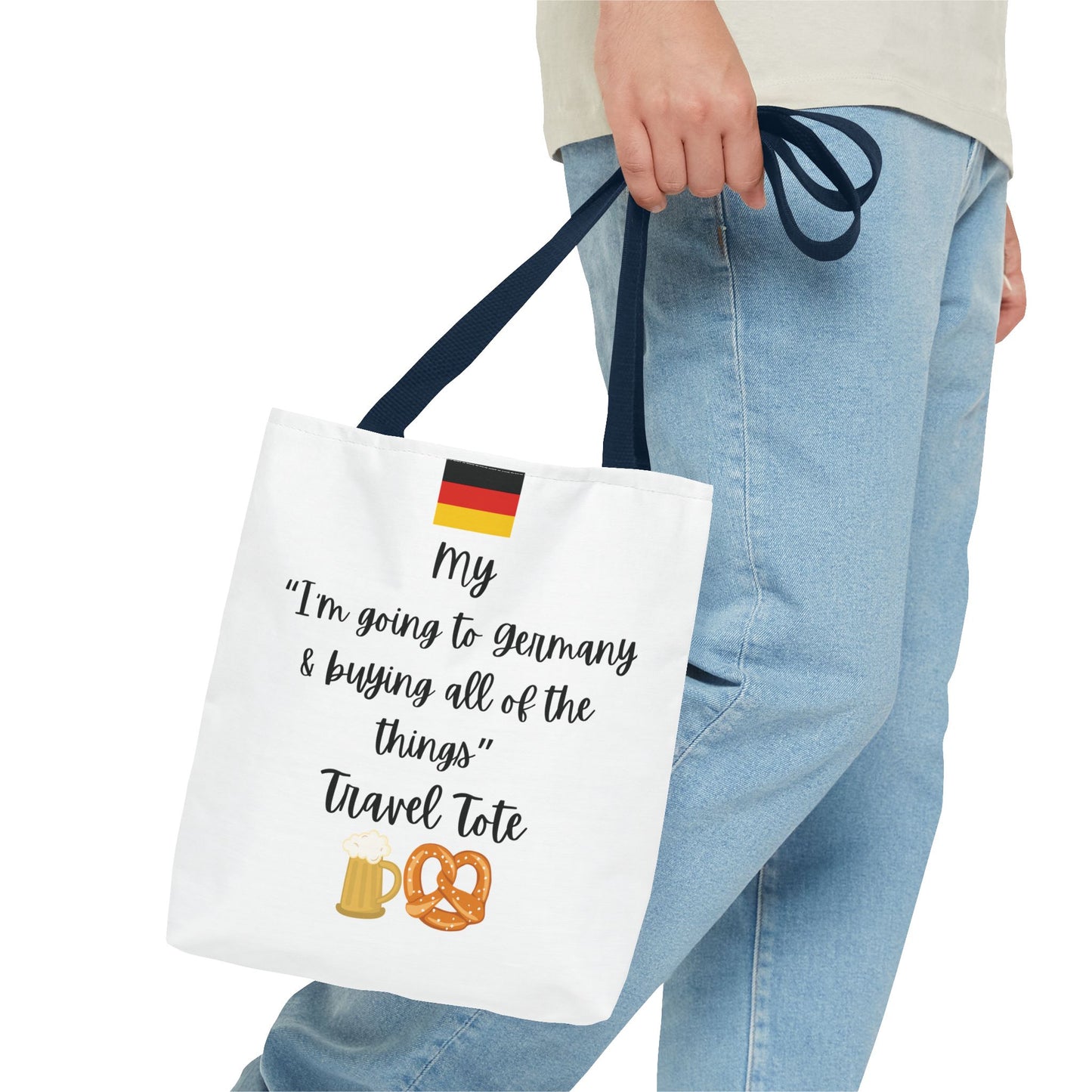 Travel Tote Bag – "My I'm Going to Germany & Buying All of The Things" – Perfect for Flight Crews, Vacation, Beach, Shopping, Gift for Travelers, Adventure