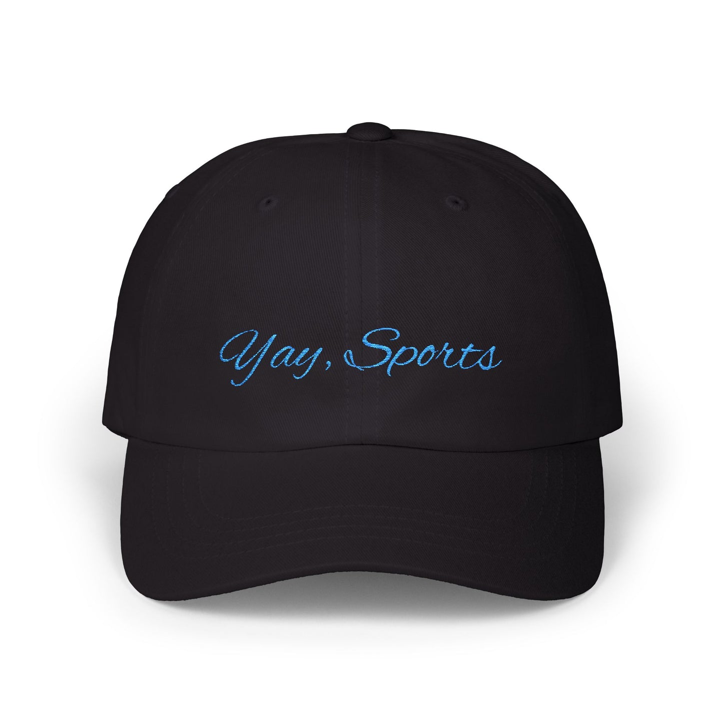 Yay, Sports Cap- Sarcastic Embroidered Baseball Cap, Funny Athletic Event Accessory, Gift for People Who Are Indifferent To Sports