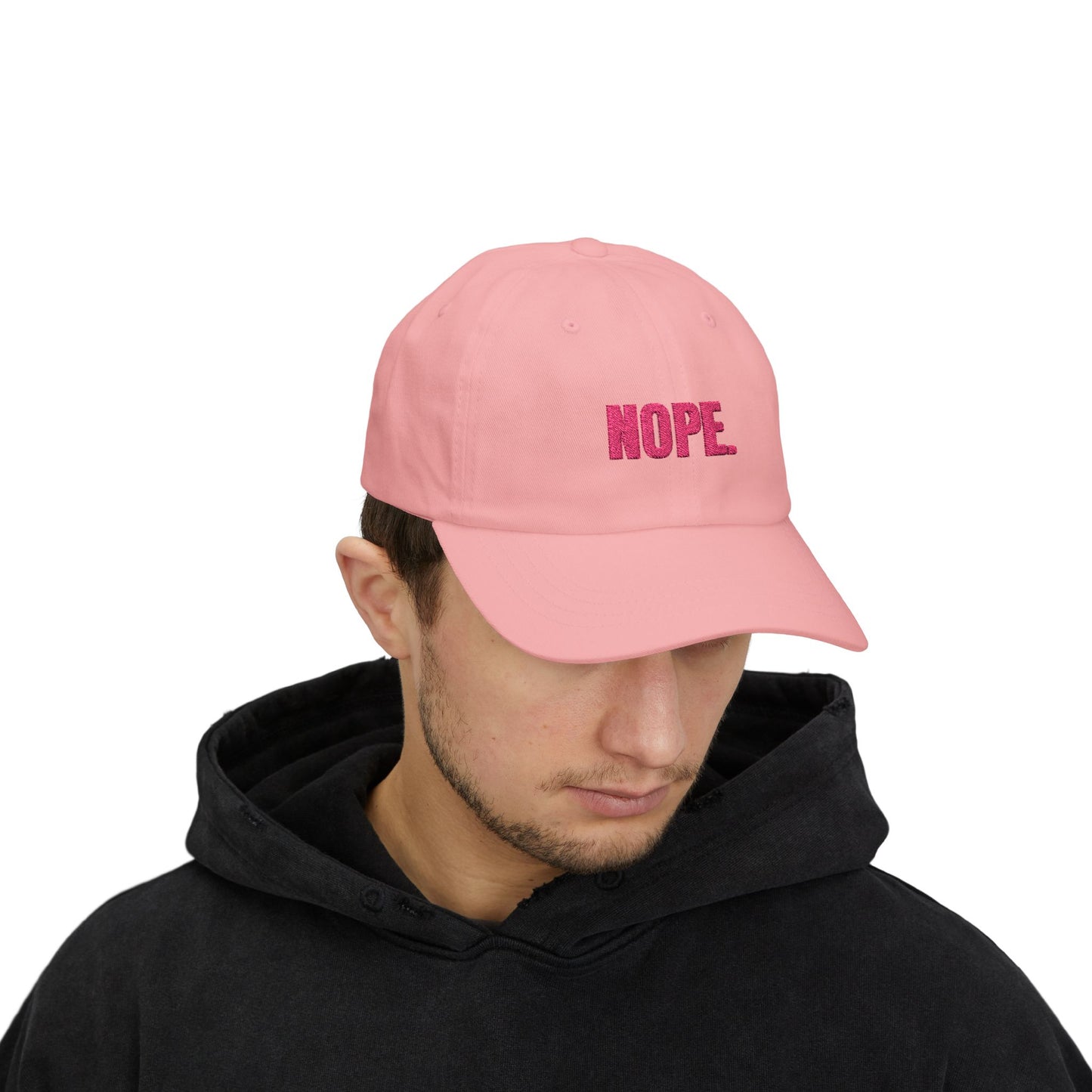 NOPE Cap- Sarcastic Embroidered Baseball Cap, Funny Low-Key Mood Hat, Sassy Gift for Introverts and Burnt-Out Baddies