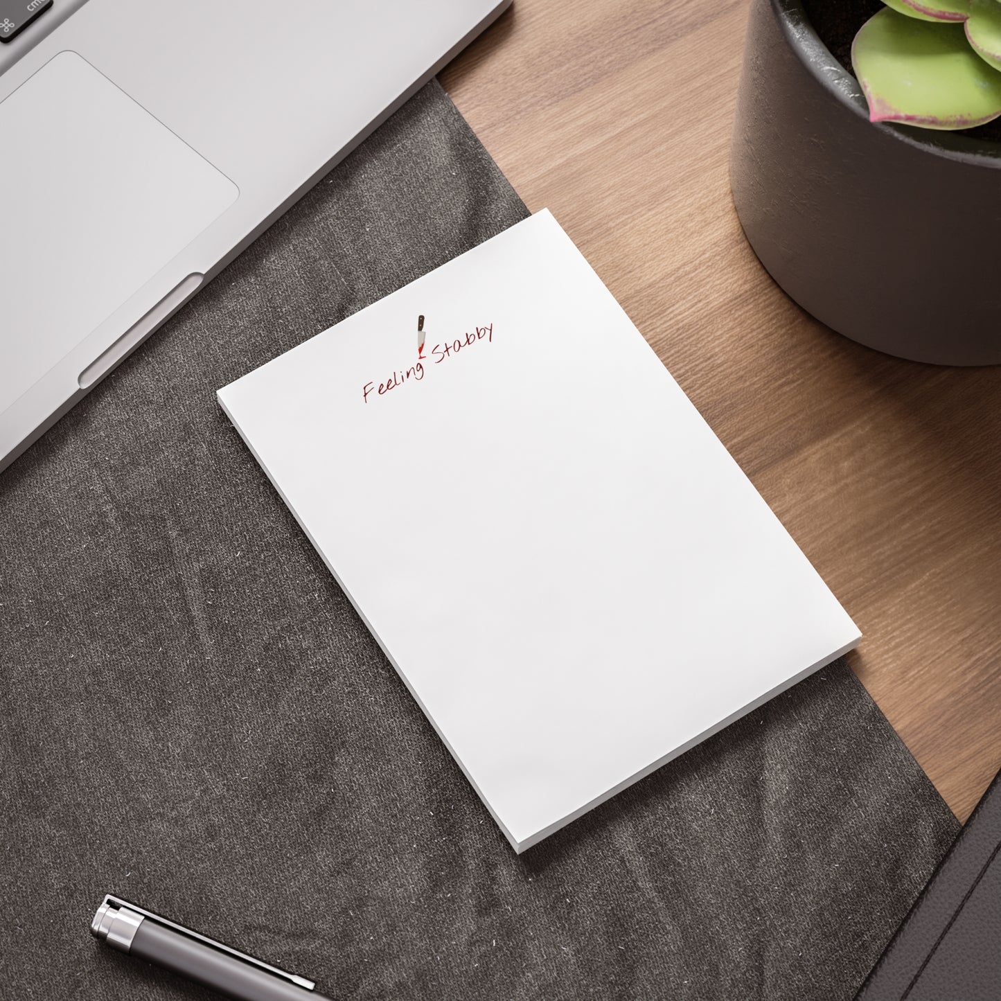 Feeling Stabby Sticky Notes- Funny Dark Humor Notepad, Sarcastic Office Supply for True Crime Fans & Emotionally Unavailable Professionals