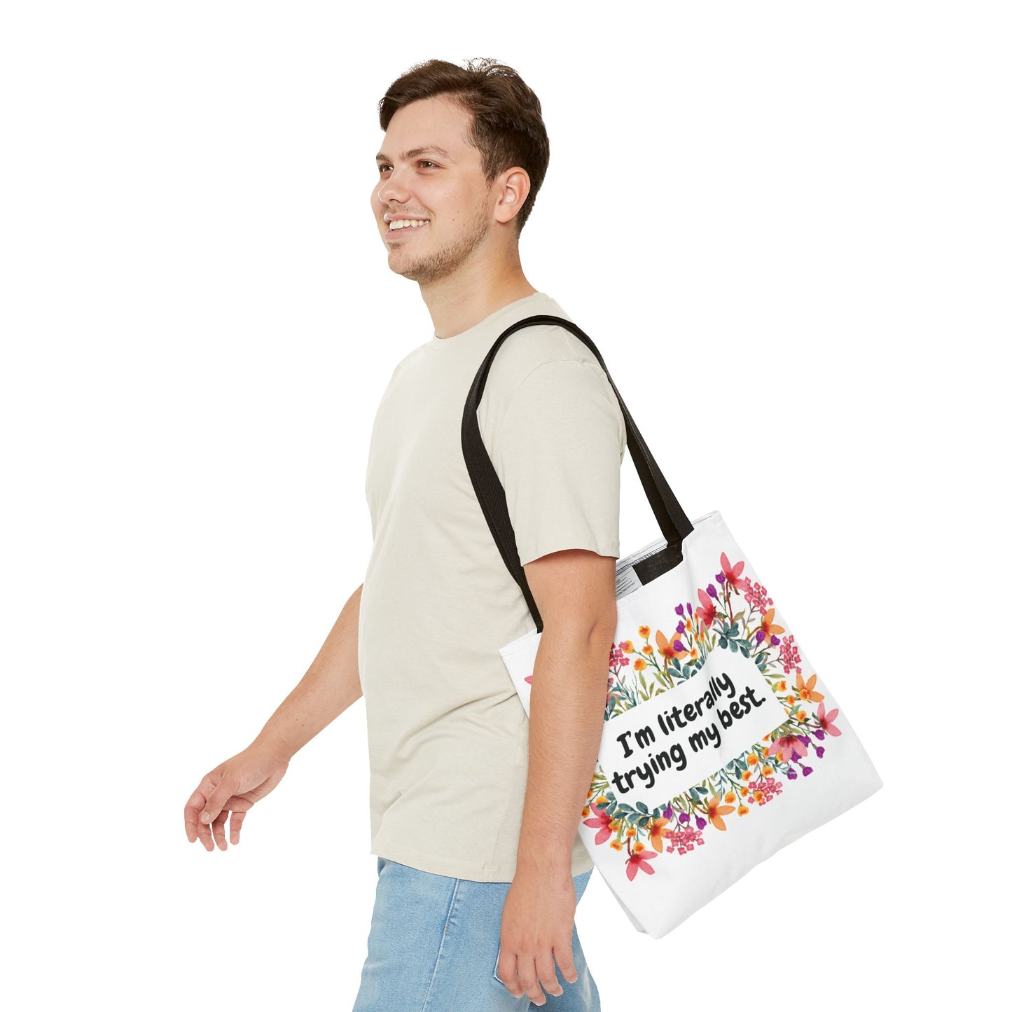 I'm Trying my Best Tote Bag, Eco-Friendly Shopping Bag, Gift for Students, Inspirational Everyday Carryall, Perfect for Celebrations