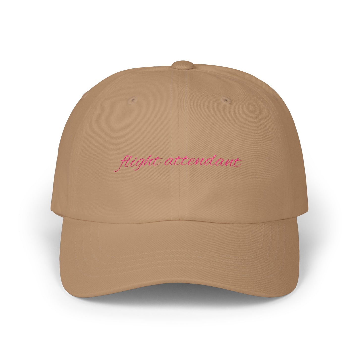 Flight Attendant Cap- Embroidered Baseball Hat for Cabin Crew, Comfy Travel Day Hat, Funny Gift for Airline Crew